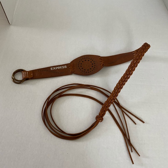 Express Bohemian Brown Leather Belt size Small - Picture 11 of 16